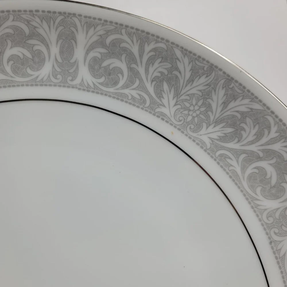 Imperial China Whitney Chop Plate White Gray Band Leaf Scrolls W. Dalton